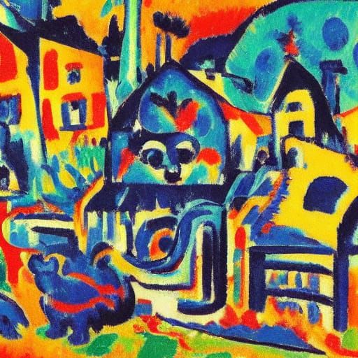 Blue Mice Deal: Expressionist Style Image