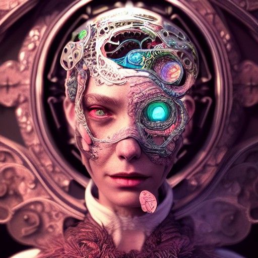 Cottagecore Component Portrait in Noir Style