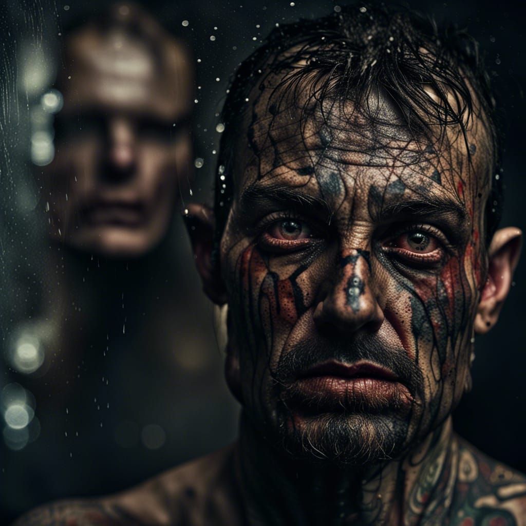 Hated desired handsome dark-secrets Liar abuser abused Technicolor lips-sewn-shut with thick twine bleeding from eyes no...