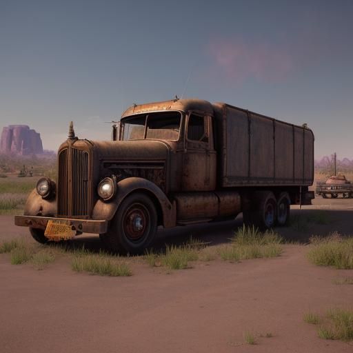 Retro Steampunk Truck in Arizona Car Cemetery