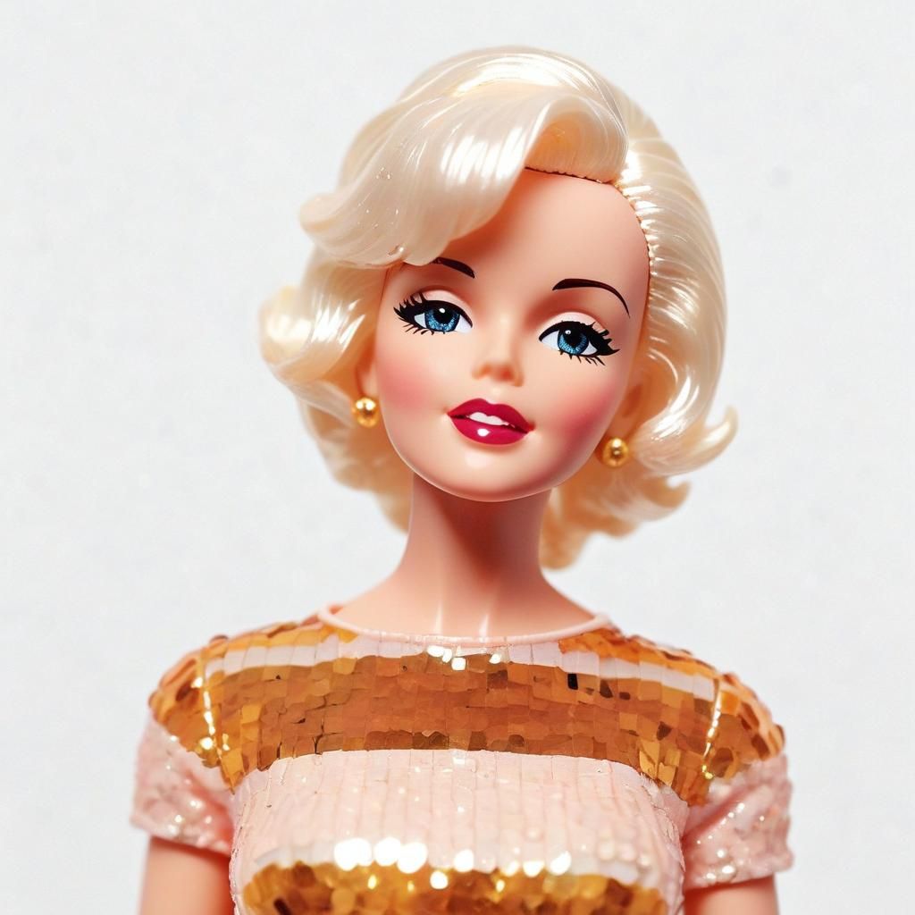Barbie Doll as Marilyn in 60s Fashion Photo