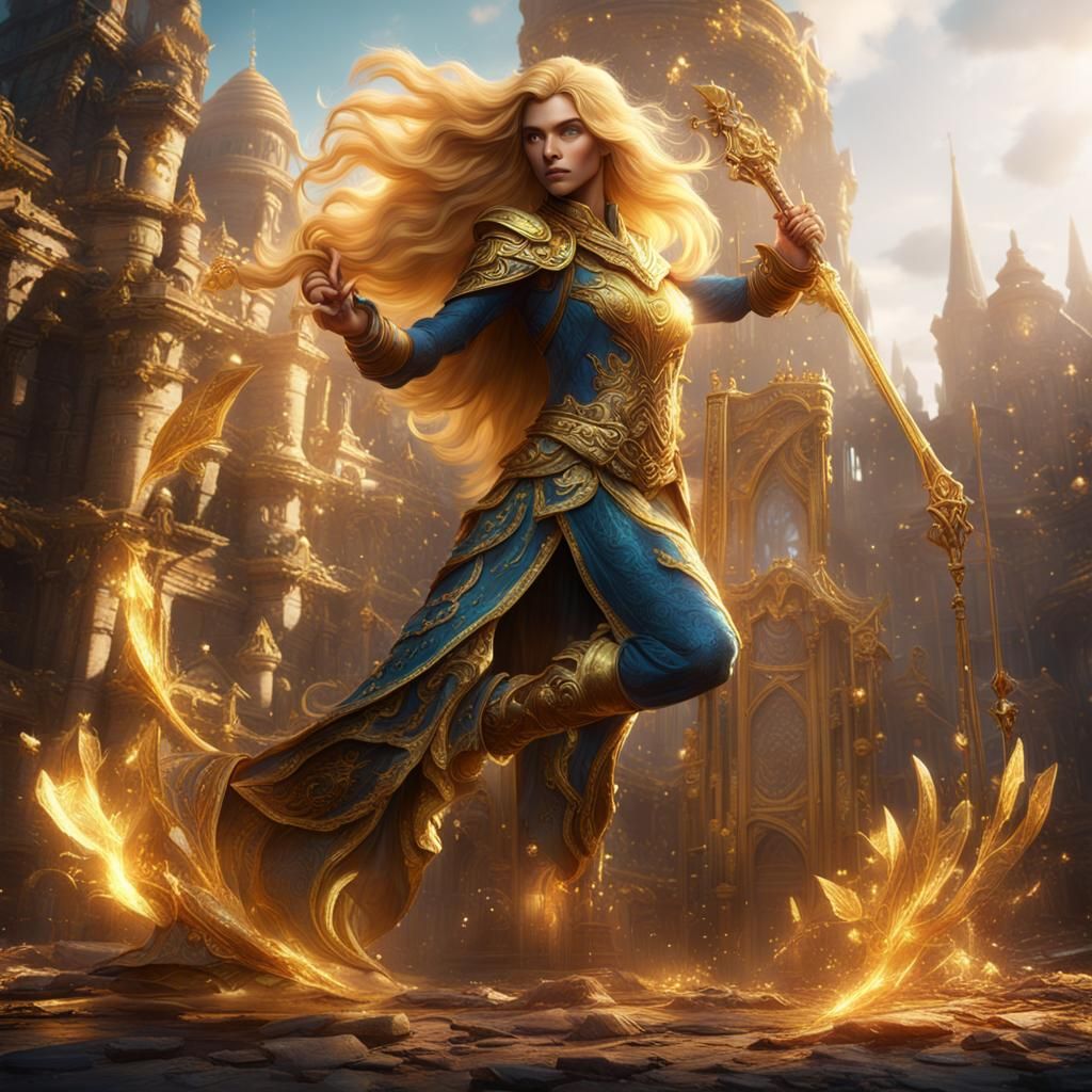 Golden Haired Woman: Fantasy Concept Art