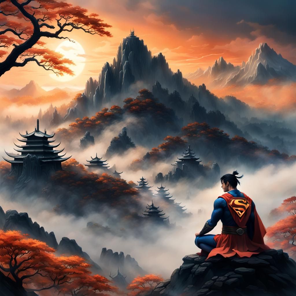 Samurai Superman meditating