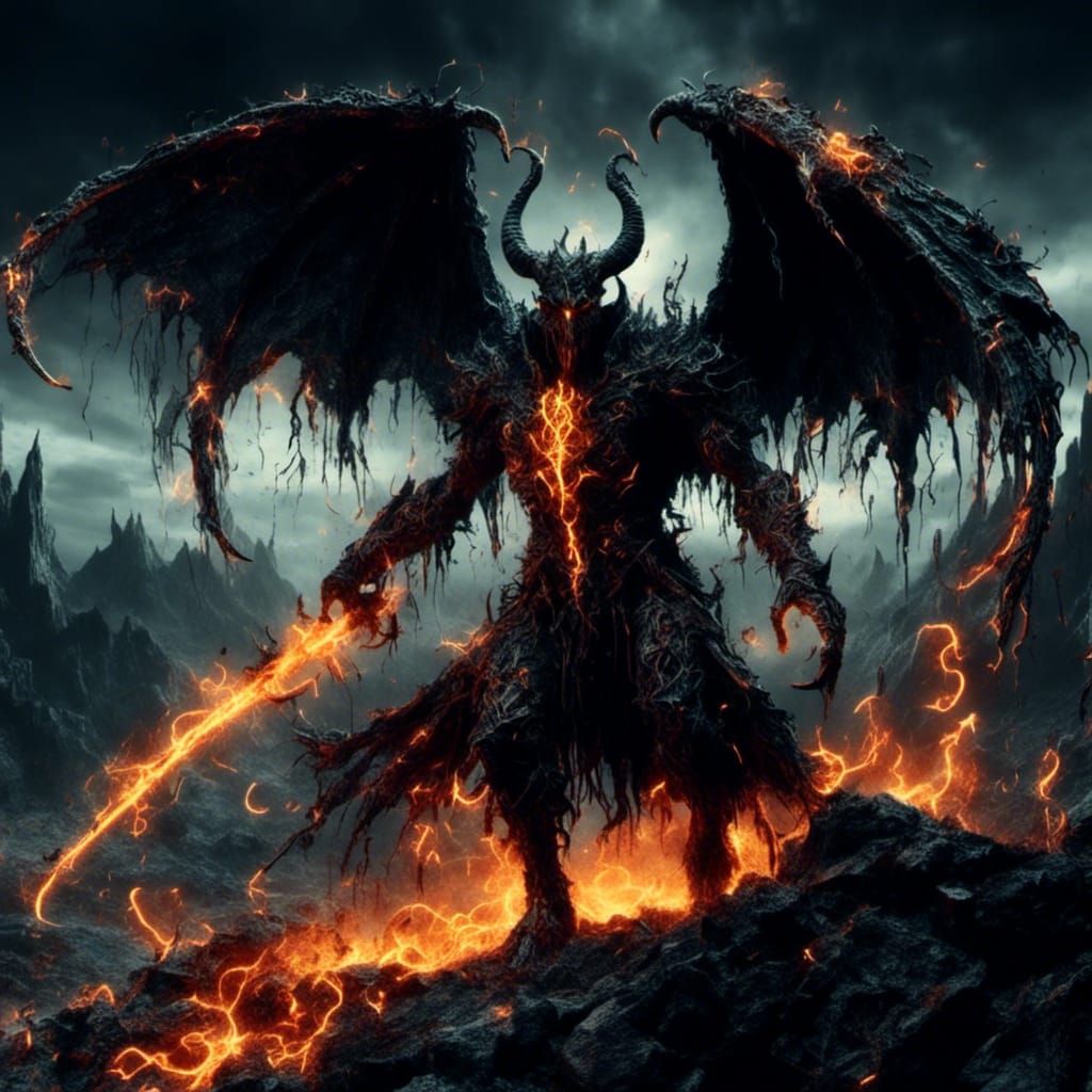 Balrog of Mordor with Glowing Runes, Whelan Style