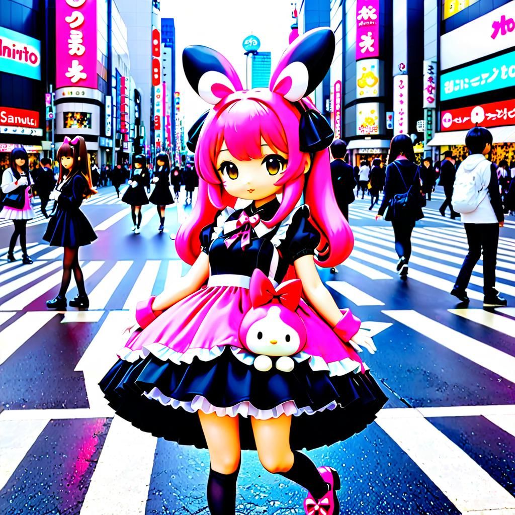 My Melody in Harajuku Style in Shibuya