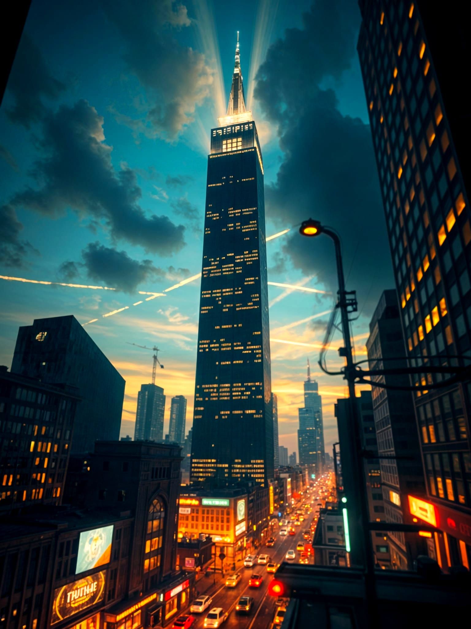 Cinematic Four-Dimensional Wimmelbilder in Dutch Tilt Angle