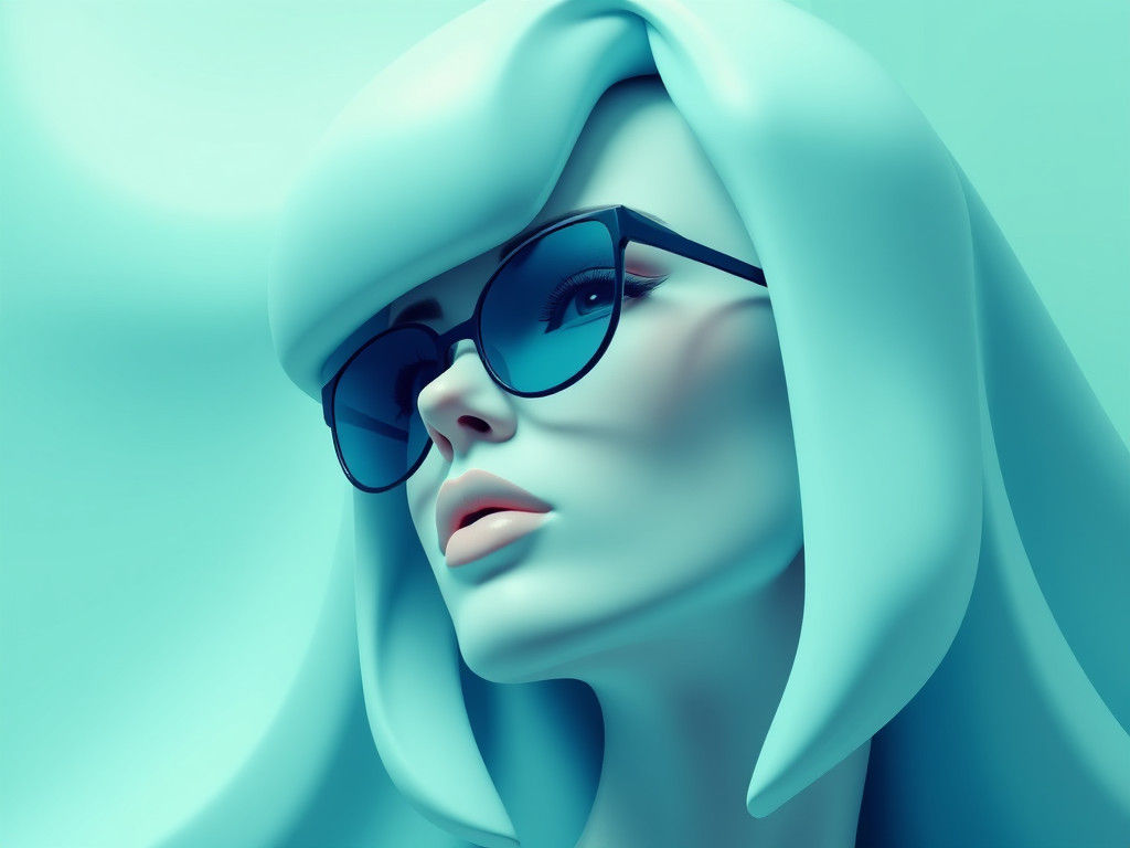 Cubist Unity 3D Design in Pale Blue