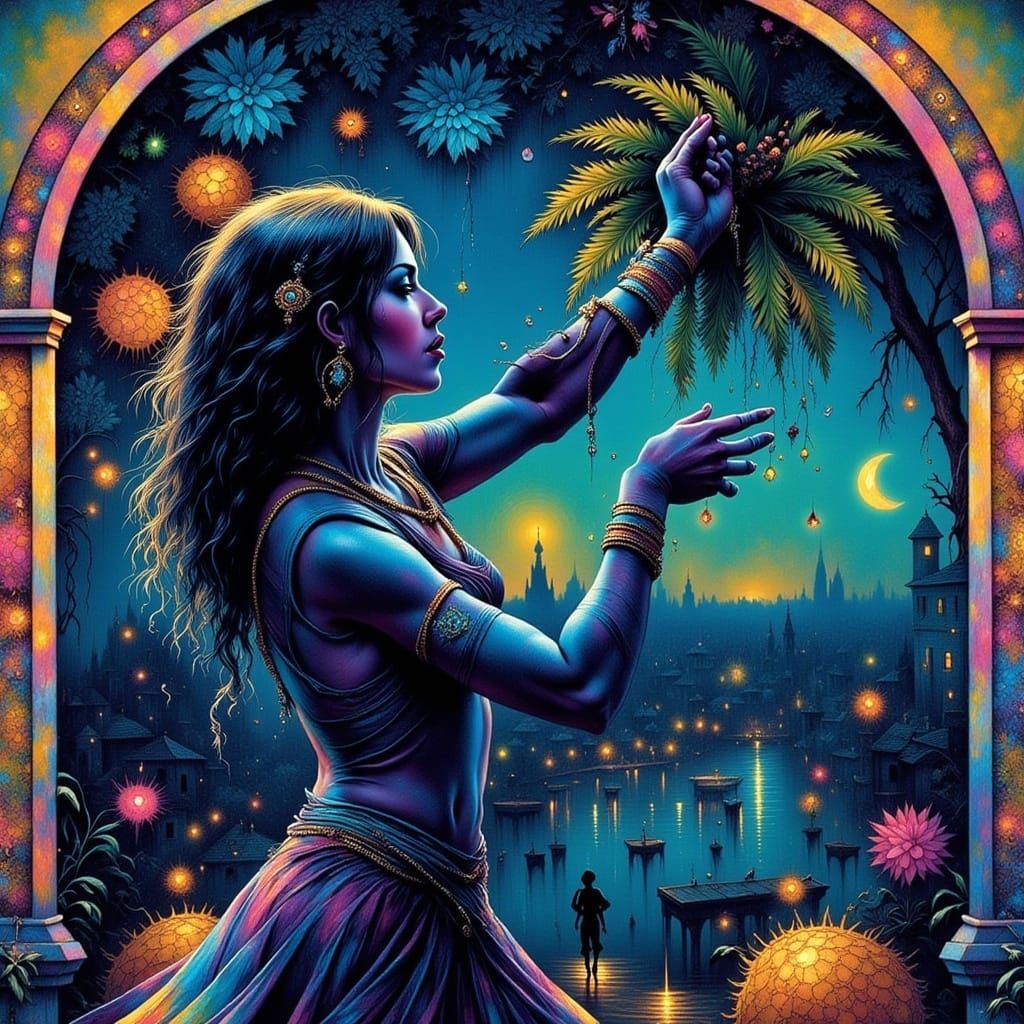 AI Generated Image of a Figure Dancing in the Dark