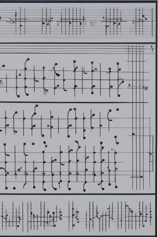 Abstract Graphic Musical Score in Black and White