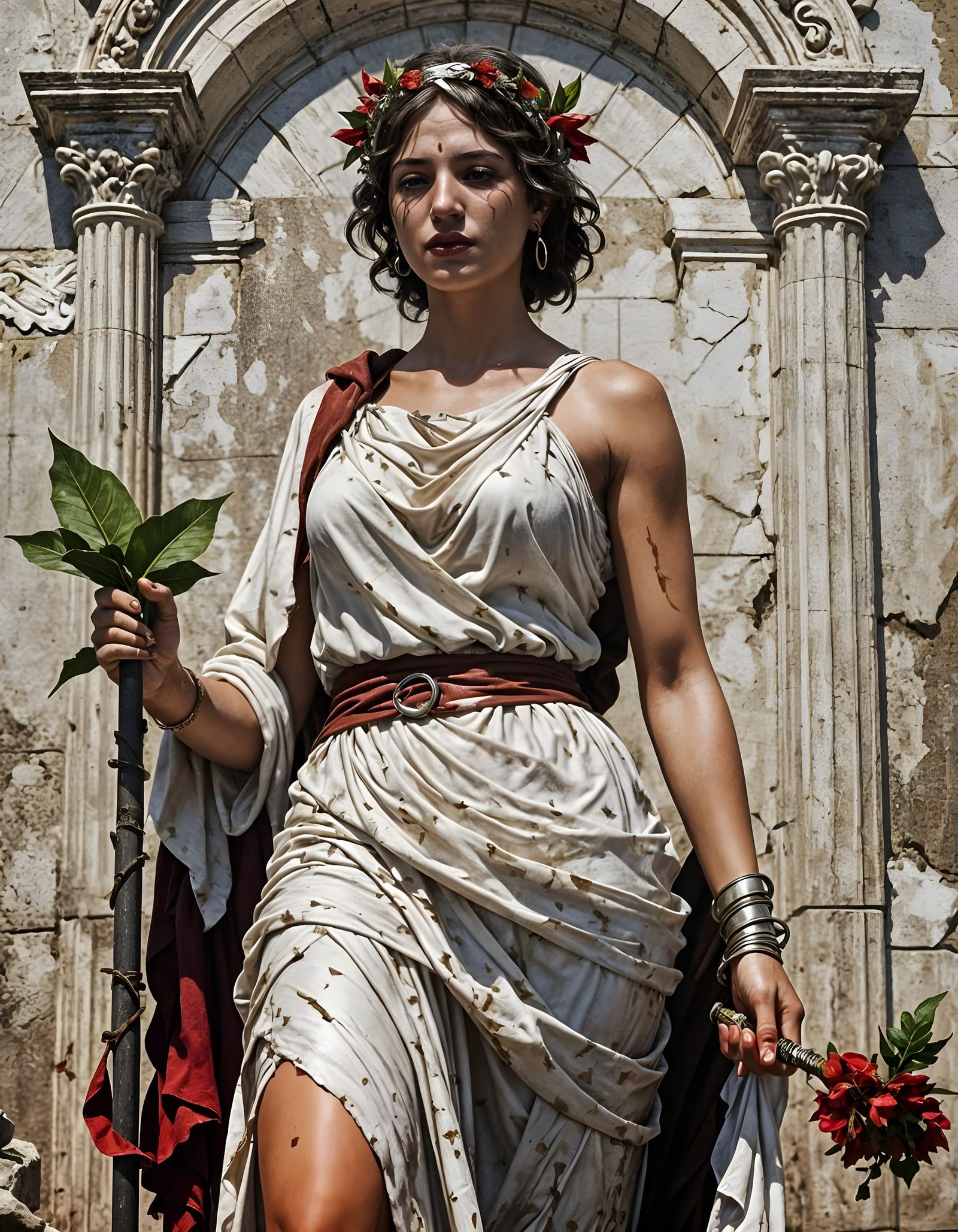 Vandalized Iconic Goddess of Justice