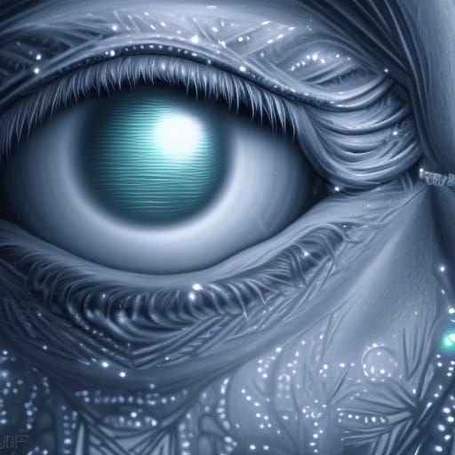 Glowing Eyes in Winter Landscape: Photorealistic 3D Render