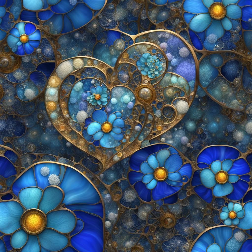 Steampunk Glass Flower in Klimt Style