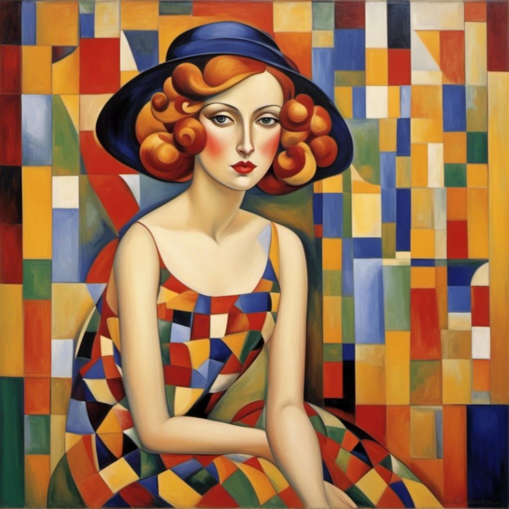 Girl in the Style of Cubist Painting
