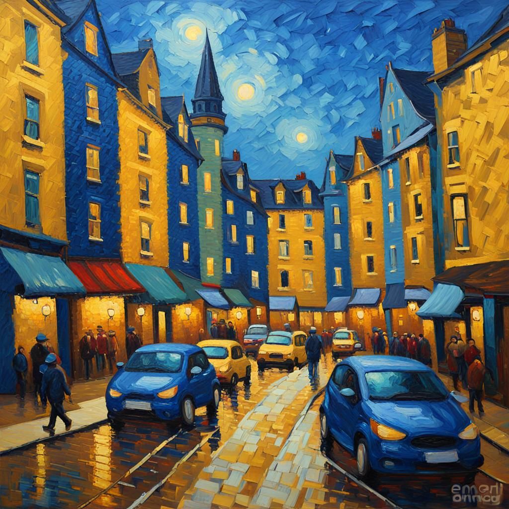 Aberdeen USA Cityscape in Expressionist Style