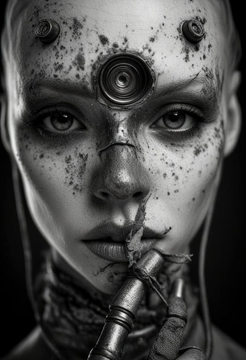 Striking Black and White Portrait