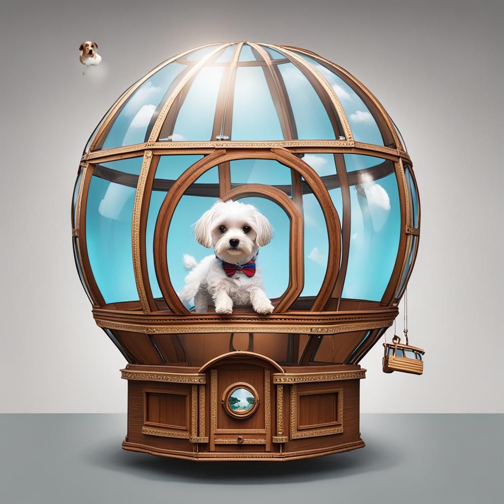 Crystal Ball Balloon with Dog Pilot