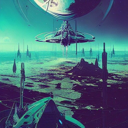 Alien Spaceship Approaches Earth: Matte Photography