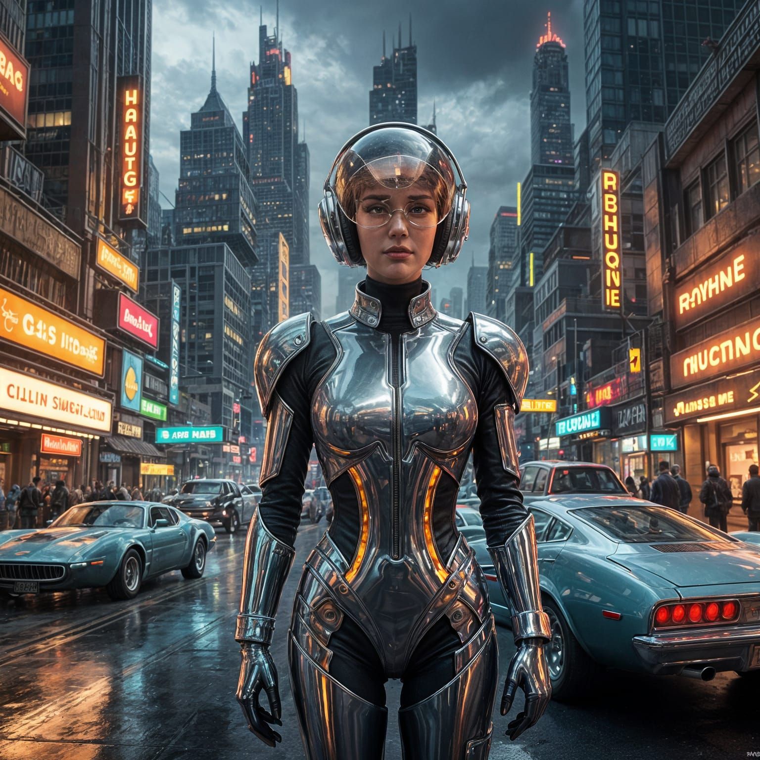 Futuristic Retro Metropolis in Mid-Century Style