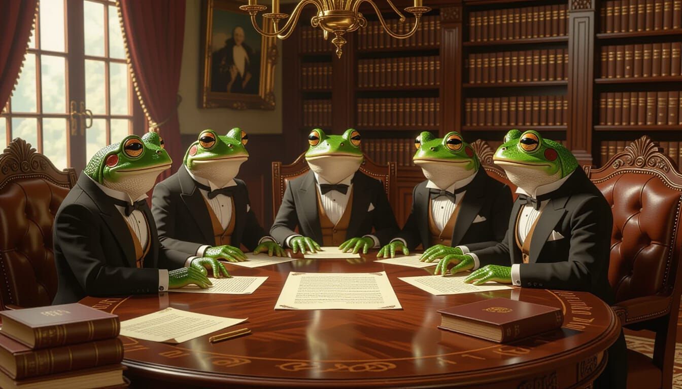 Frogs in Business Meeting: Fantastical Realism