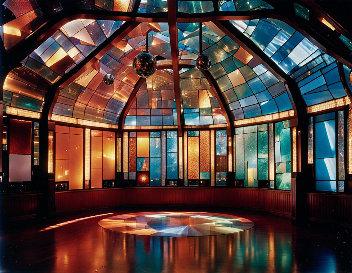 Art Deco Discotheque Inside Shattered Snow Globe