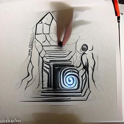 Ink Drawing of a Portal to Another Dimension