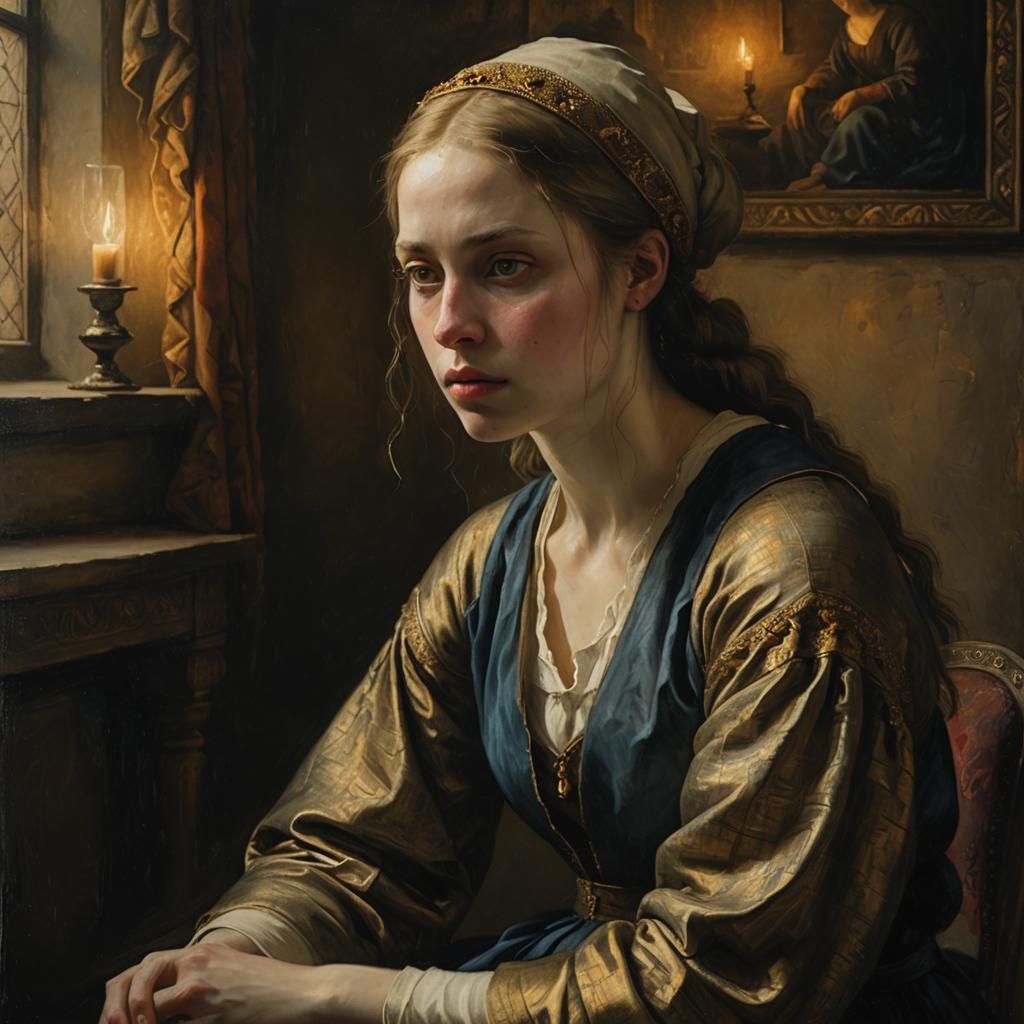 Melancholy Woman: Odd Nerdrum Style Portrait