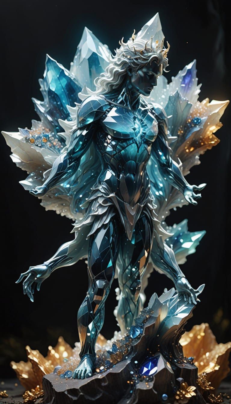 Surrealist Marble Goddess Emerge from Geode