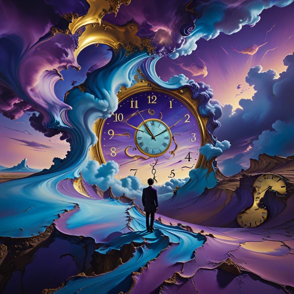 Surreal Landscape with Melting Clocks, Salvador Dali Style