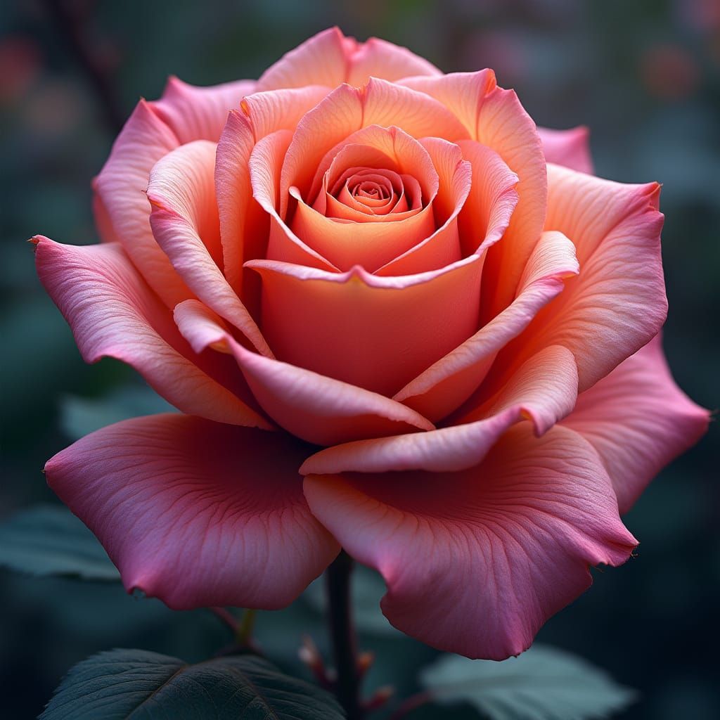 Fractal Rose Blooms in Vibrant, Digital Beauty