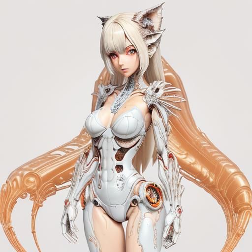 Chimera Girl with Steampunk and Slime Arms