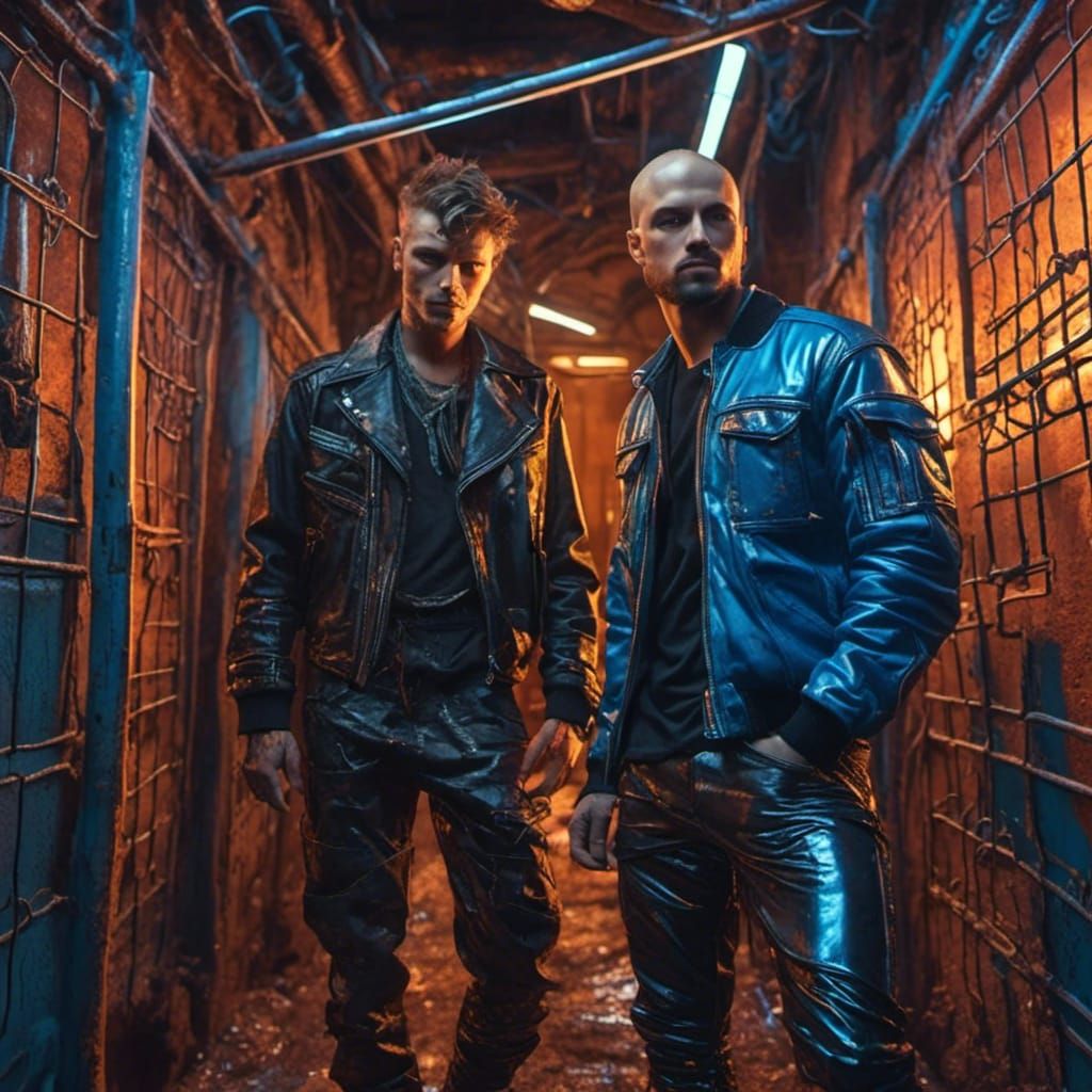 Prisoner in Leather: Hyperrealistic Splash Art Portrait