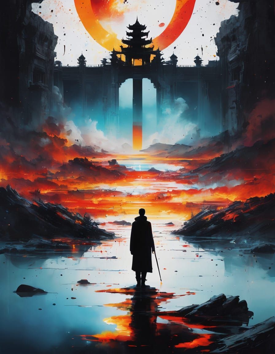 Stunning Seascape with Ancient Temple Ruins