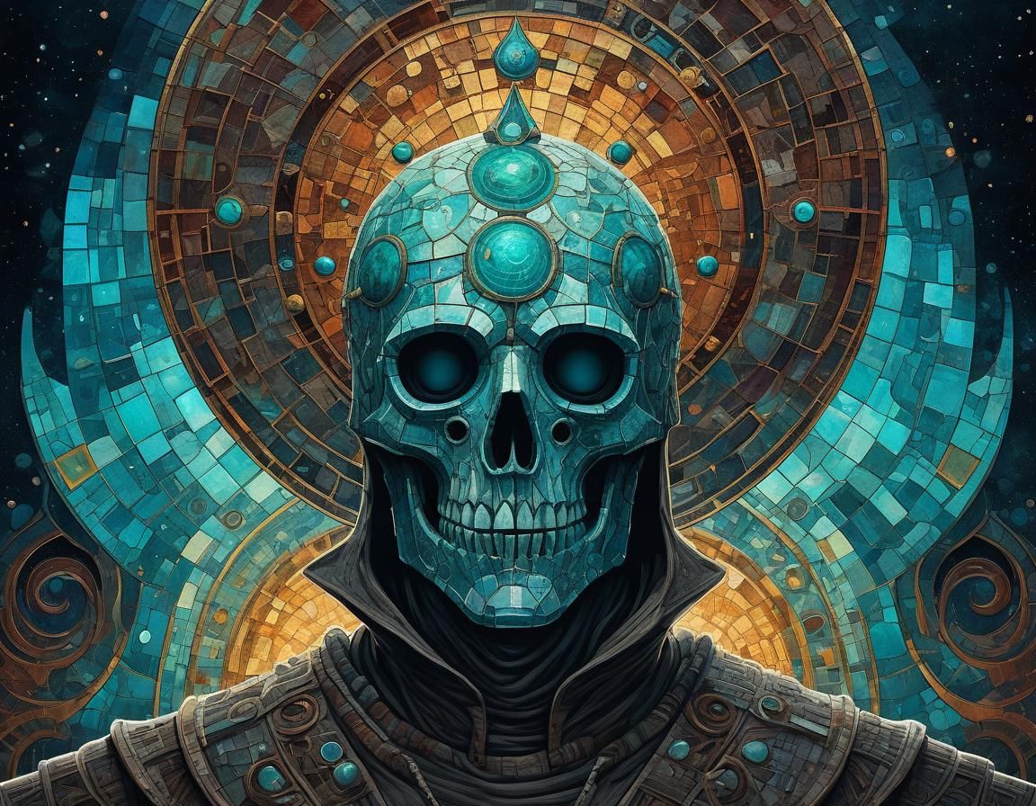 Ethereal Mosaic: A Neo-Primitivism Spacecore Art Piece