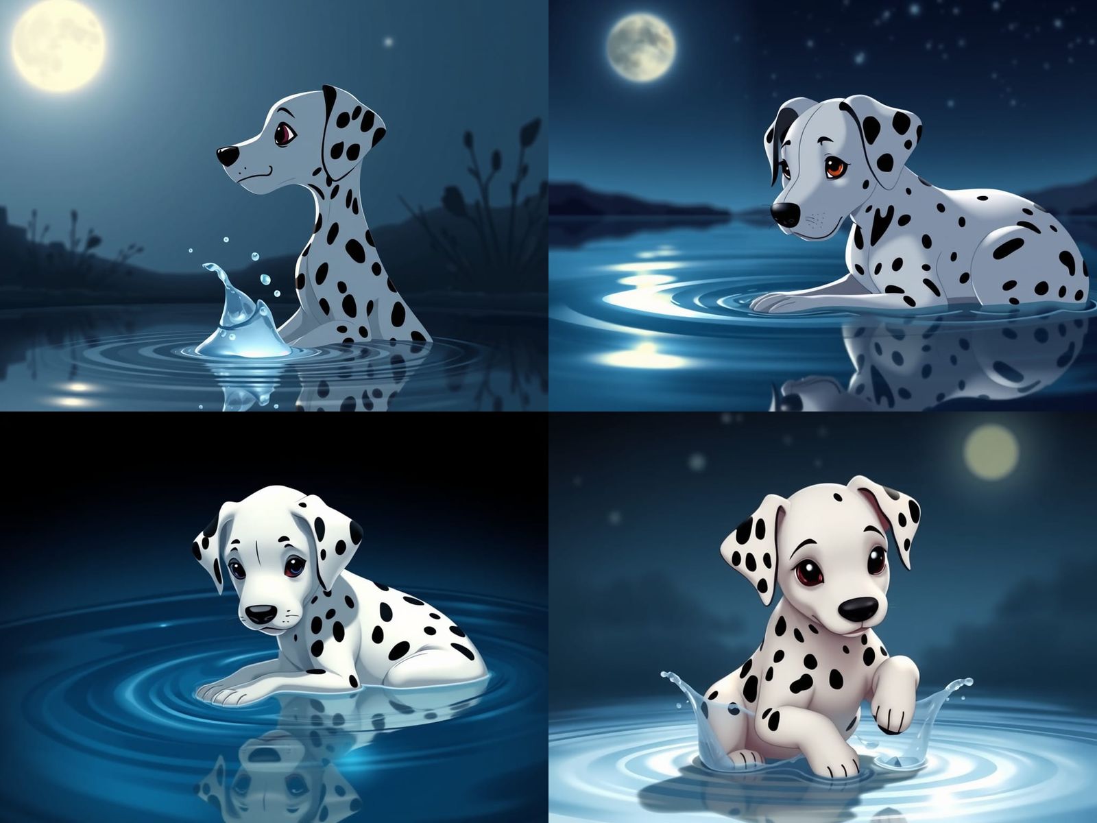 Dalmatian Puppy and Pongo Reflection in Alley