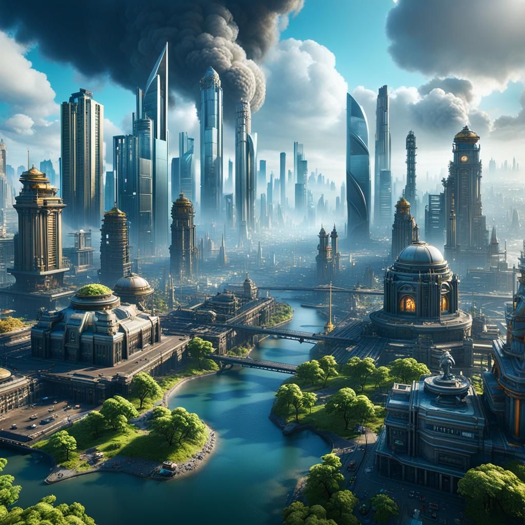 Utopian World Amidst Pollution: 3D Game Cinematic