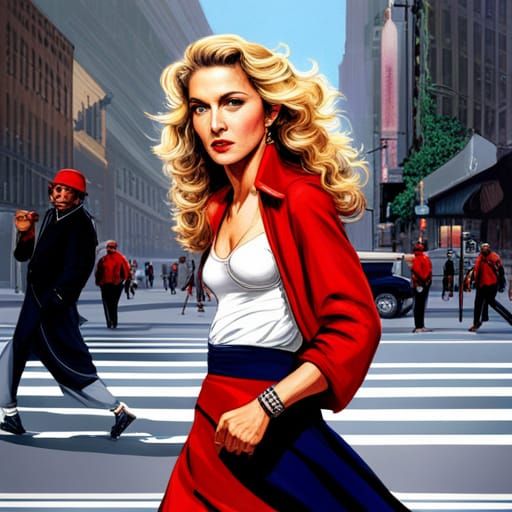 Madonna in 80s Style Pop Art Portrait