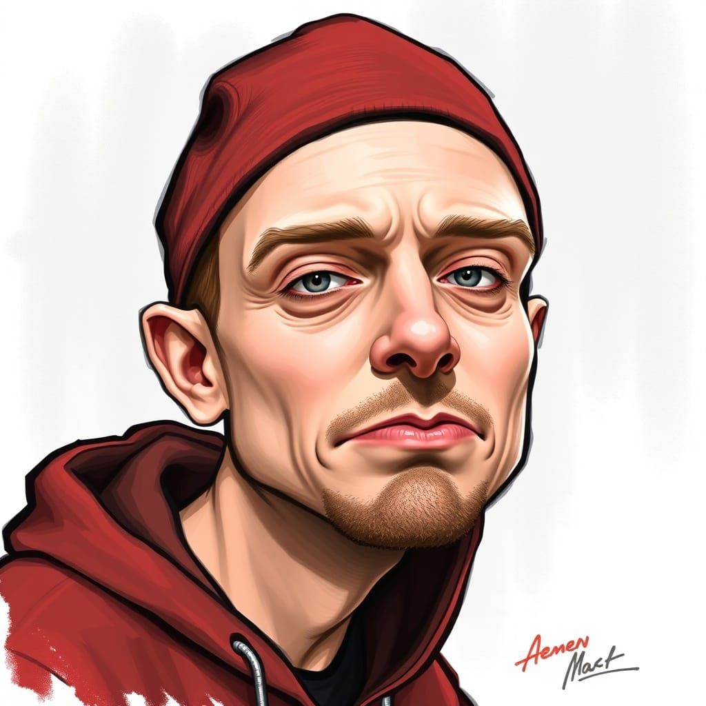 Humorous Caricature of Eminem