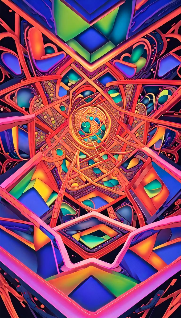 Neon Universe Toy: Geometric Abstract Psychedelic Art