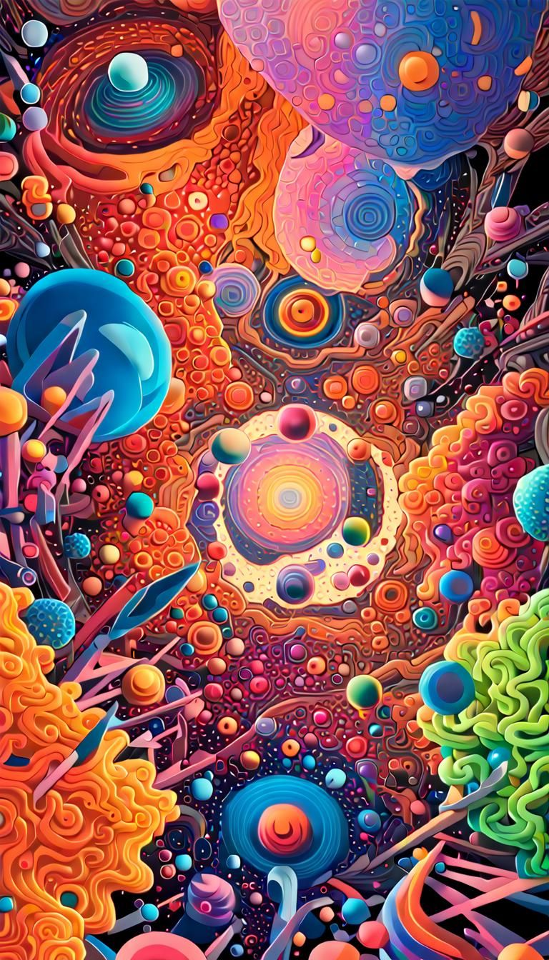 Neon Universe Toy: Abstract Psychedelic Digital Art