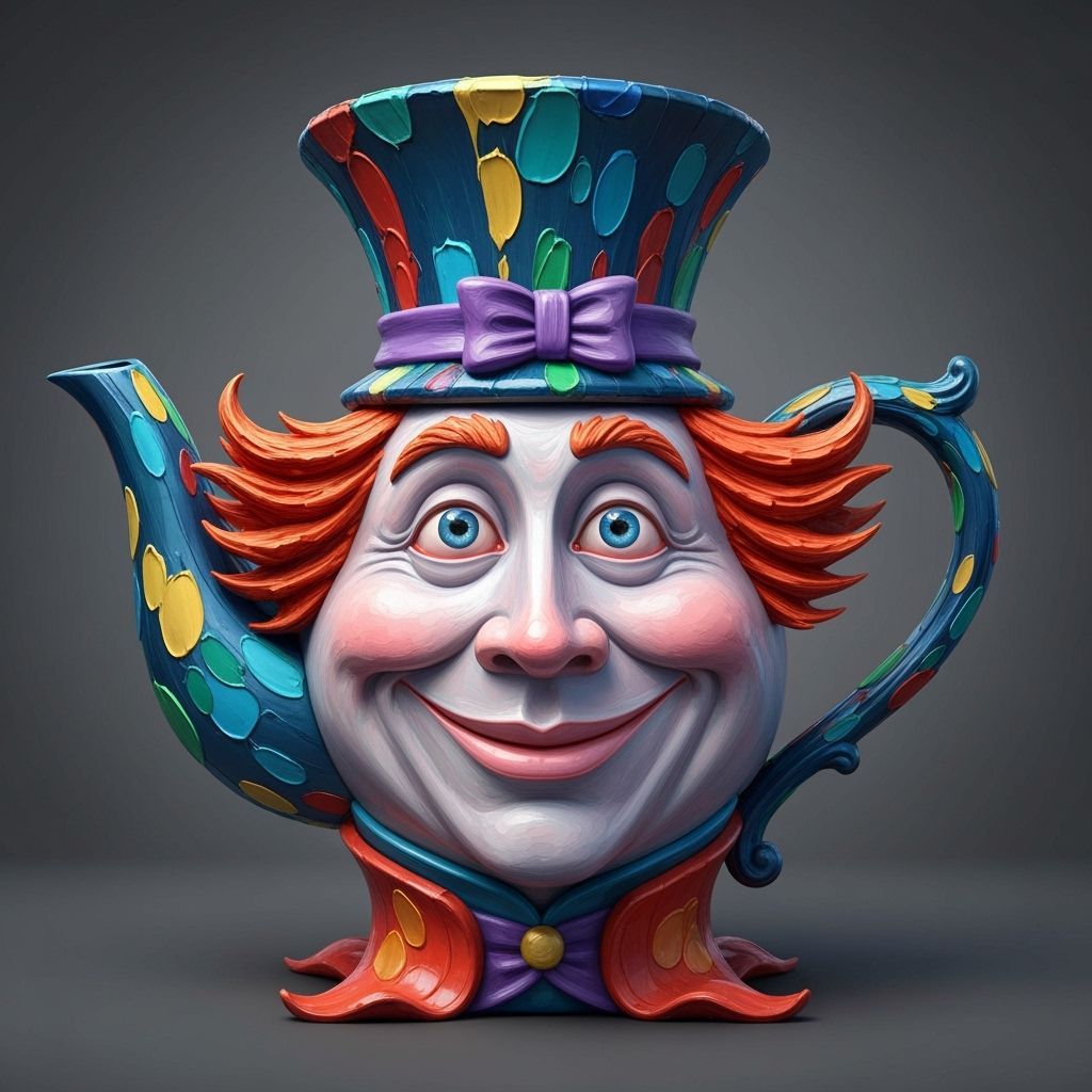 Whimsical Mad Hatter Teapot Painting