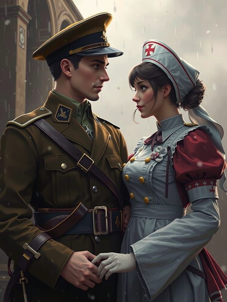 Vibrant 3D Anime Art of War-Torn Italy, 1917