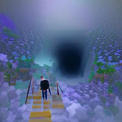 Abstract Figure Walking into the Abyss