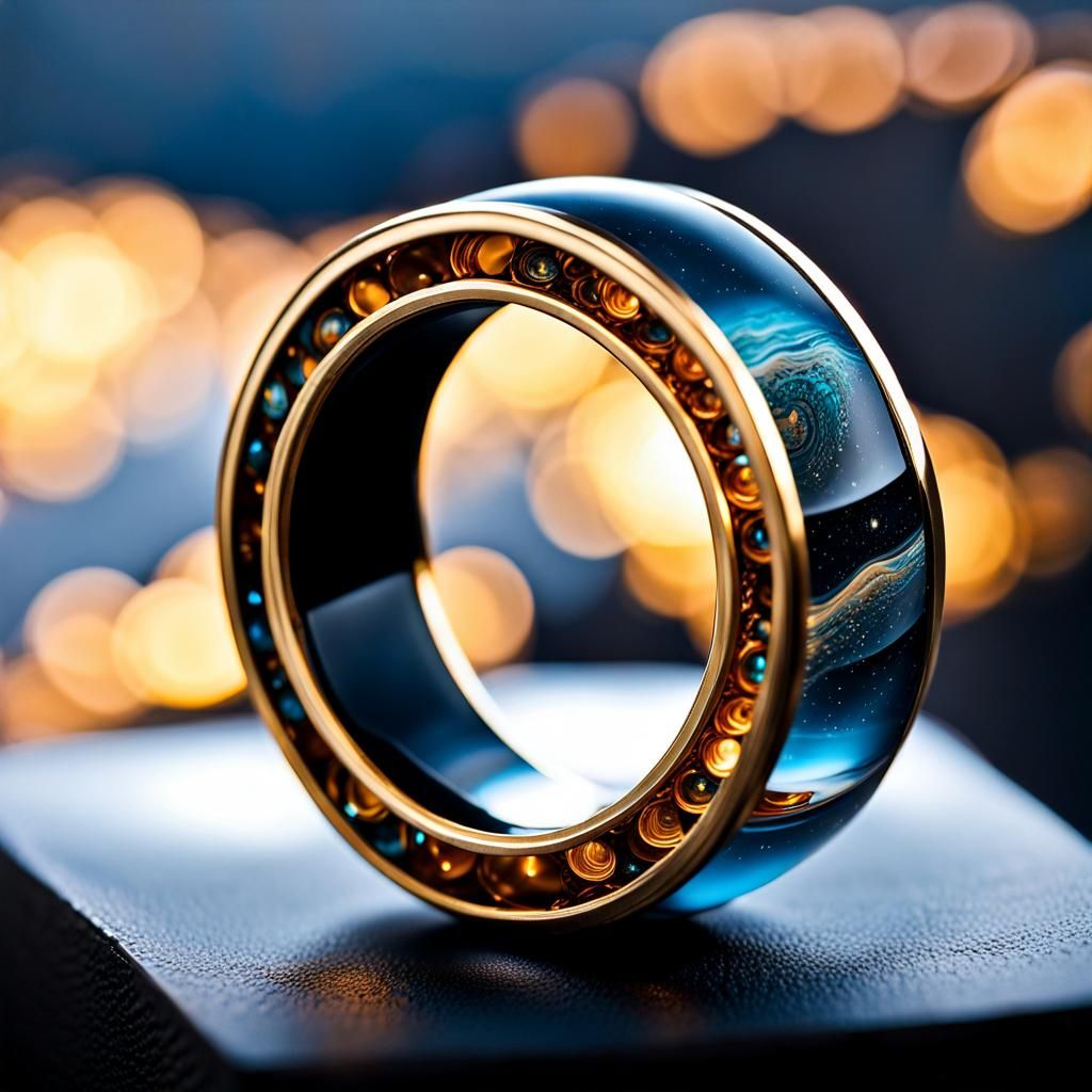 Macro Resin Ring: Universe Inside, Detailed Render
