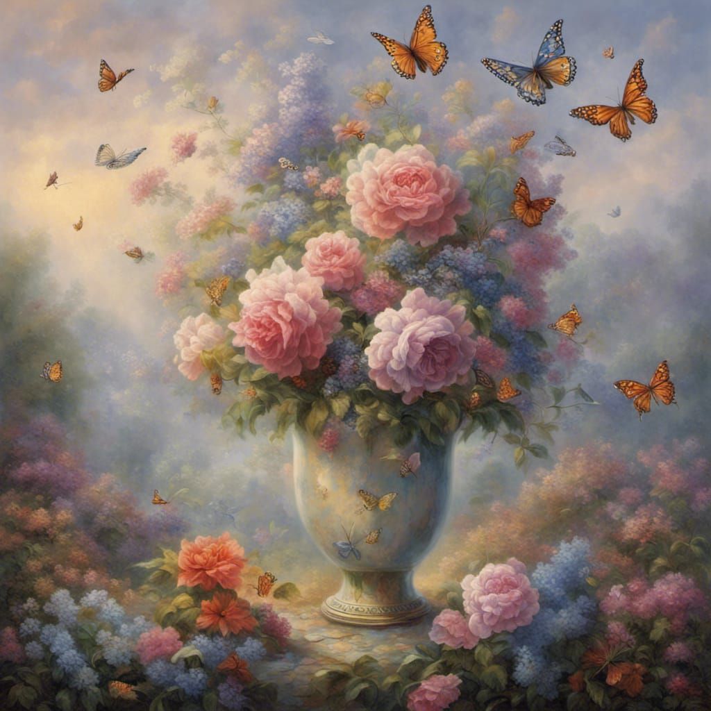 Ethereal Flower Vase in Nectar Field