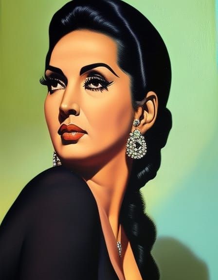 Portrait of Katy Jurado as Oil Painting