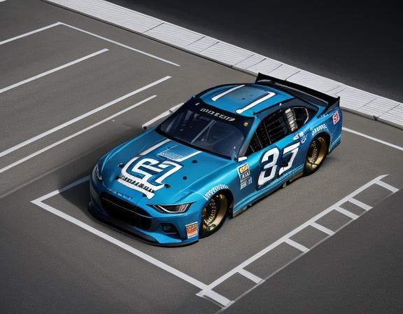 Blue NASCAR Vehicle on City Street in Cinematic 8k