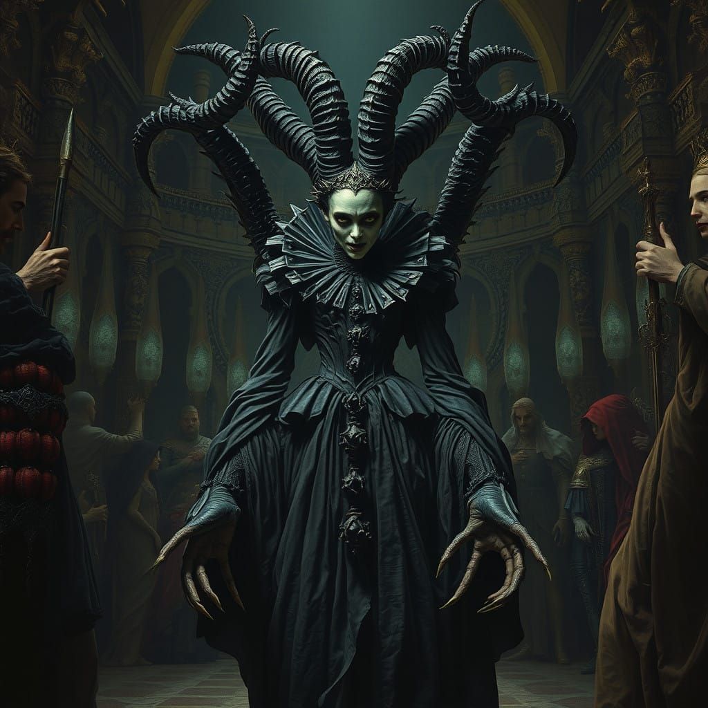 Ethereal Jester Queen in Dark Royal Court