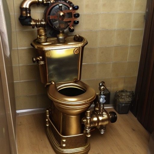 Steampunk Toilet Overflowing: A Grotesque Engine