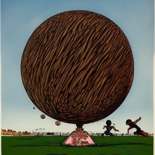 Giant Earth Ball Game in Steadman Style