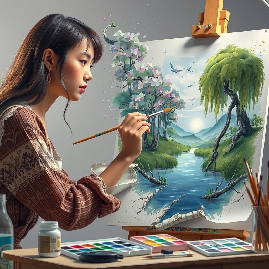 Ethereal Watercolour Landscape Brought to Life